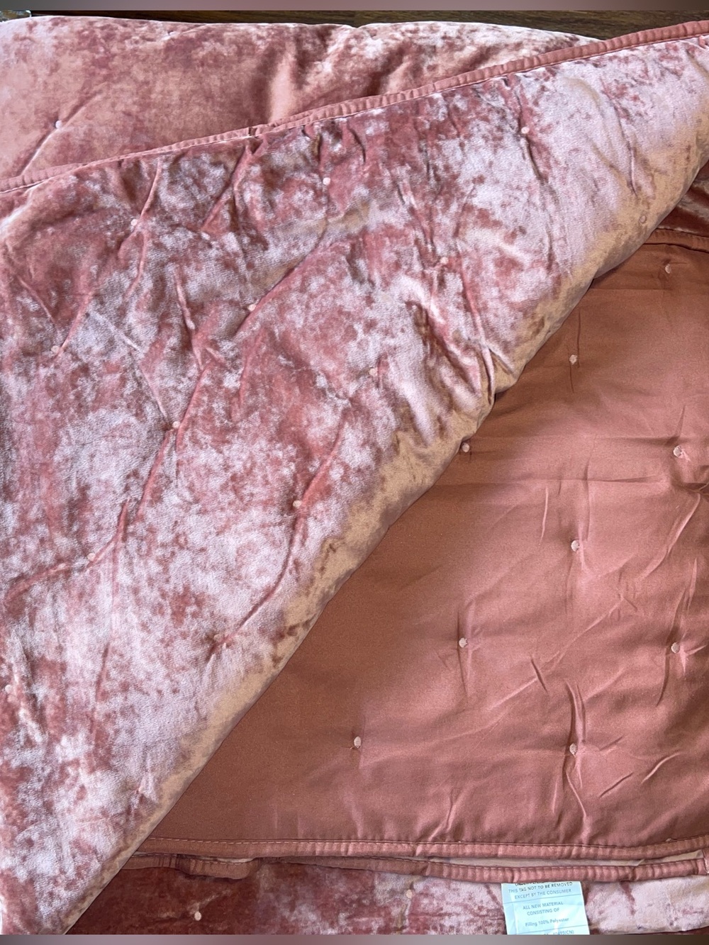 Plush Velvet Tufted Comforter - Dusty Rose